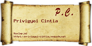 Privigyei Cintia névjegykártya